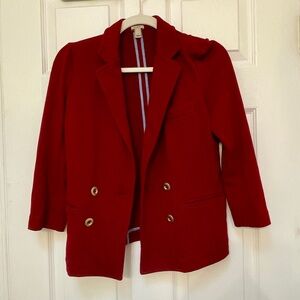 J. Crew Red Jersey Double-breasted Blazer Size XXS